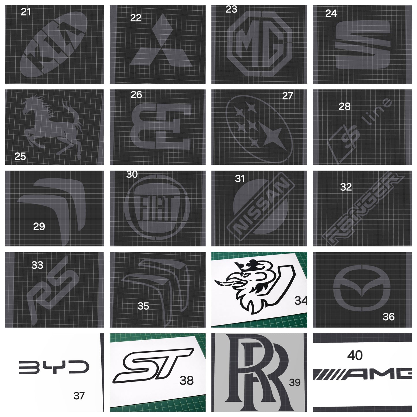 Car Detailing Carpet Stencils