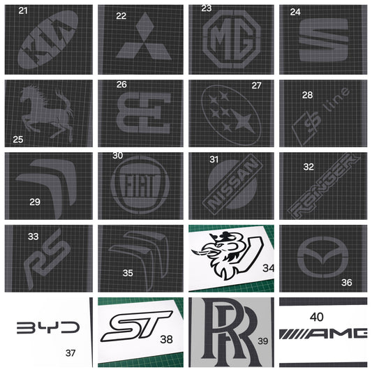 Car Detailing Carpet Stencils