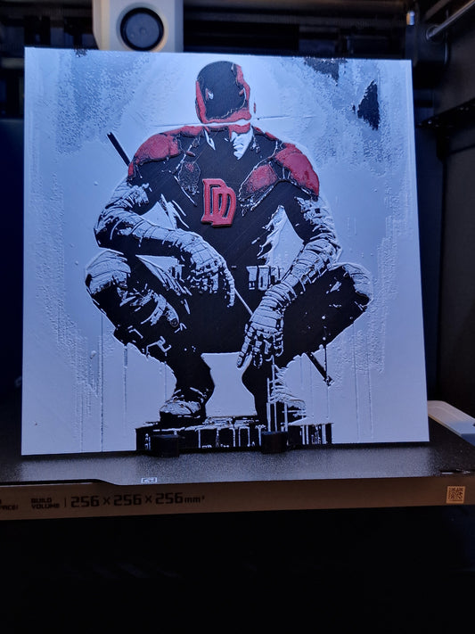 3D Printed DareDevil Hueforge