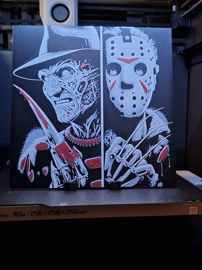 3D Printed Freddy & Jason Hueforge