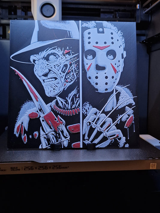 3D Printed Freddy & Jason Hueforge