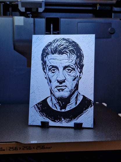 3D Printed Solvester Stallone Hueforge