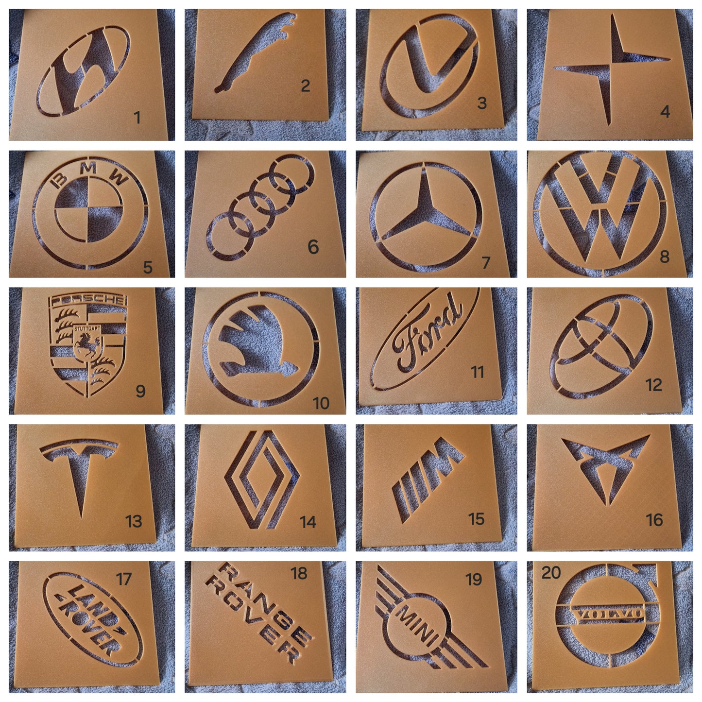 Car Detailing Carpet Stencils