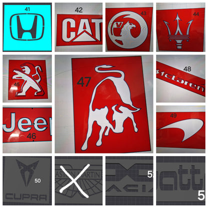 Car Detailing Carpet Stencils
