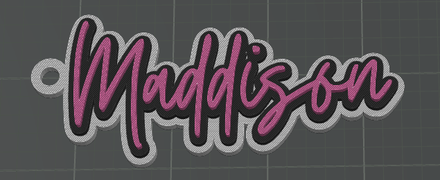 3D Printed Name Keychain